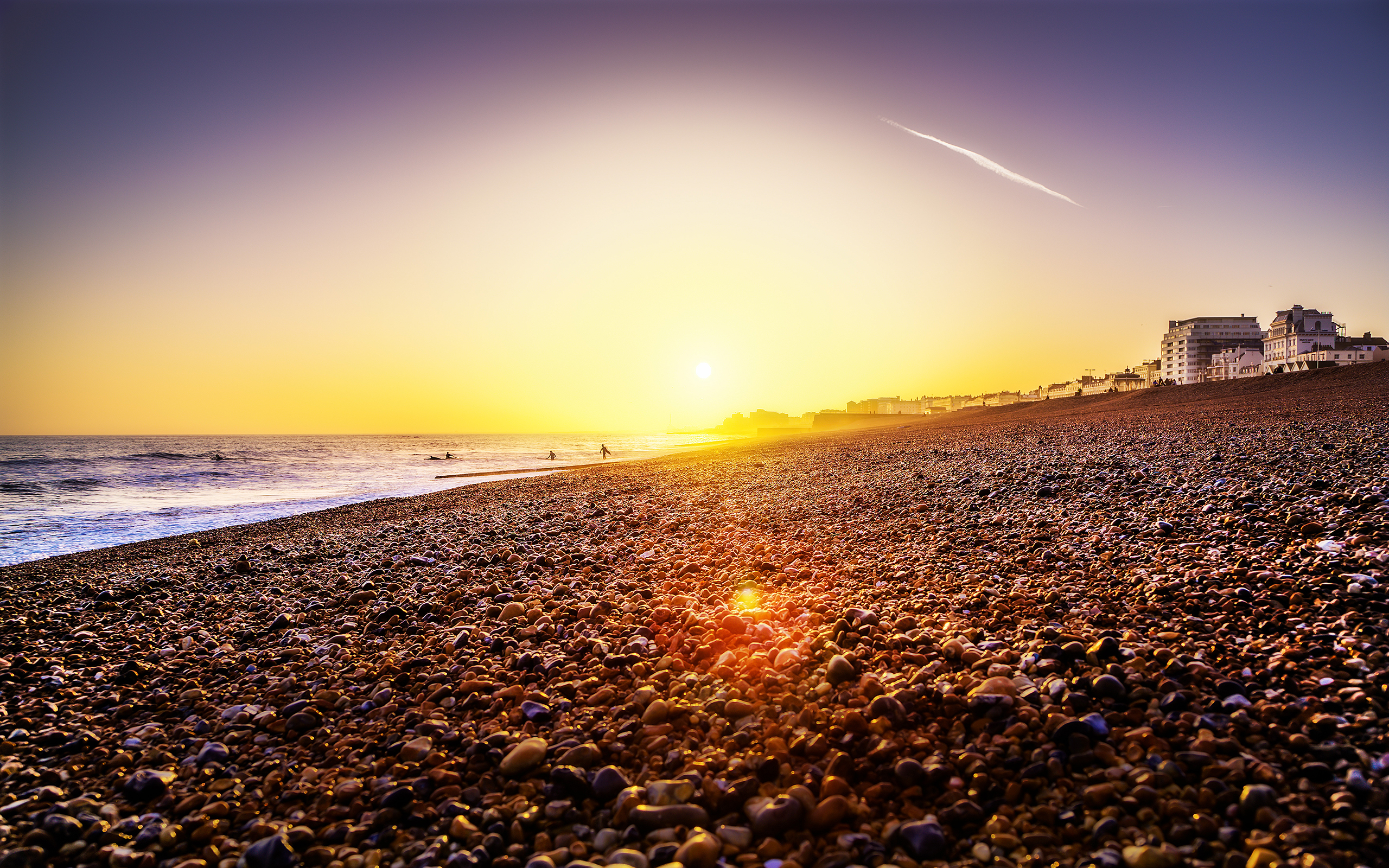 Brighton Beach Sunset By Davestarling Desktop Wallpaper
