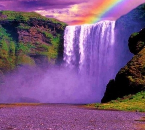 Waterfall and Rainbow - Desktop Wallpaper